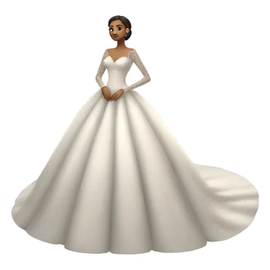 Fancy ballgown wedding dress sparkly with long sleeves sticker