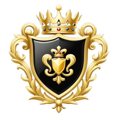 royal crest black and gold not too many little details sticker