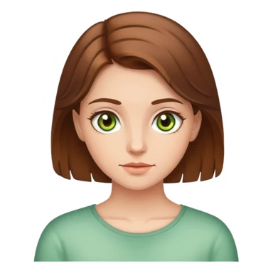 brown-haired girl indoors portrait with hazel green eyes sticker