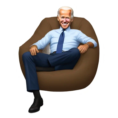 Joe Biden sitting in a bean bag sticker