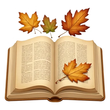 beige autumn open book with leaves on it sticker