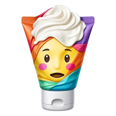 hand cream tube that is empty, crumpled, very wrinkled, cap on, no face, colorful and vibrant design, looks like a beauty product sticker