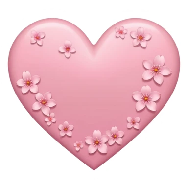 pink heart emoji with subtle sakura petal texture sticker