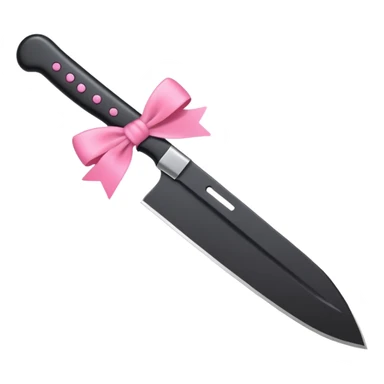 black knife with little pink bows around it sticker