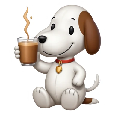 Snoopy drinking chai  sticker