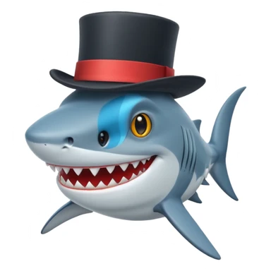 Shark with a top hat kwe sticker