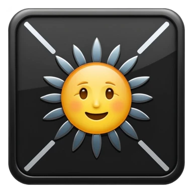 Tellurium emoji icon, concise, representing its uses in solar panels sticker
