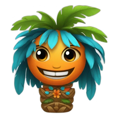 Tiki with colors blue and orange-tornado-fun-love-girl sticker