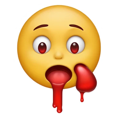  classic yellow circle emoji vomits with red stuff from its mouth 🤮 like this sticker