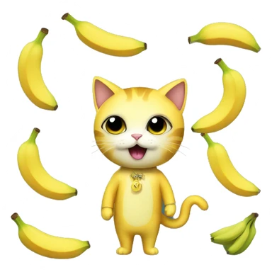 Cat in a banana costume sticker
