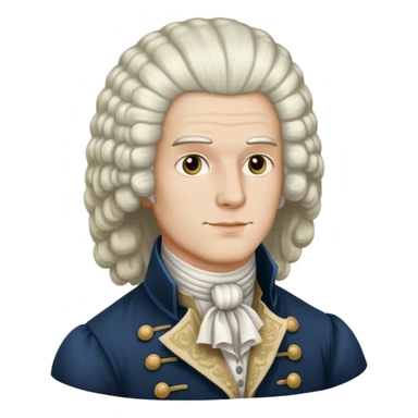 18th century colonial powdered wig sticker