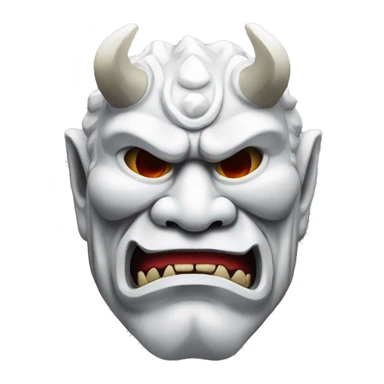 marble japanese oni mask sticker