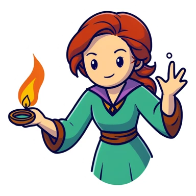 Triss Merigold casting magic spell sticker