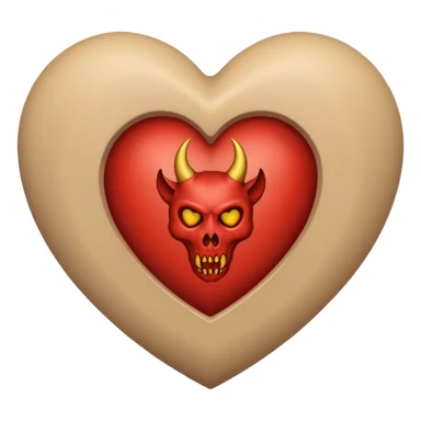 beige heart satanic sticker