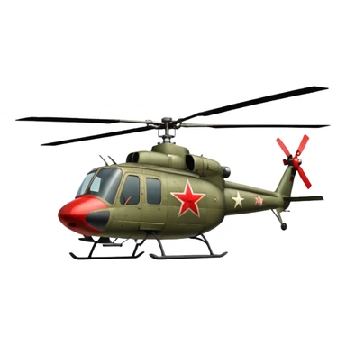 WW2 style helicopter with red star sticker