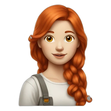 Redhead girl Artist painter sticker