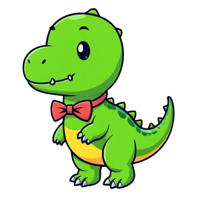 Dinosaur with a bow tie  sticker