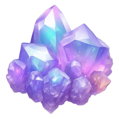 Pastel iridescent rainbow crystal clusters sticker