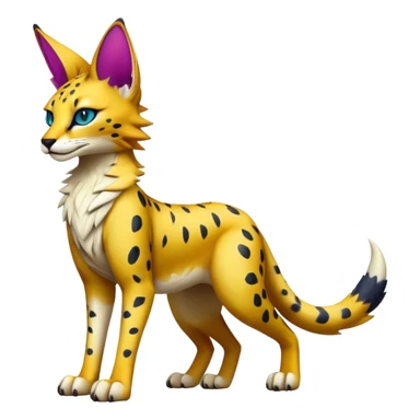 Epic Edgy Colorful Sergal-Serval-Vernid full body sticker
