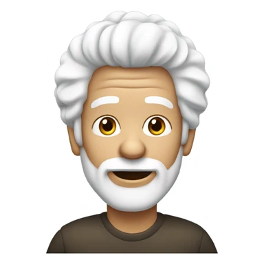 a old back guy with white afro hair and white beard, he has hearing aids in one ear  sticker
