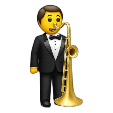 Trombone player in a tuxedo sticker