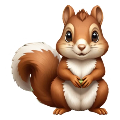 Cinematic Noble Squirrel Portrait Emoji, Poised and regal, with a nimble, agile build and a lush, well-groomed Fur of rich auburn and cream, deep-set soulful bright eyes, Simplified yet sharp and sophisticated features, highly detailed, glowing with a soft, dignified glow, high shine, intelligent and spry, stylized with an air of woodland charm, focused and attentive, soft glowing outline, capturing the essence of a watchful and confident rodent, so majestic it feels as though it could scamper out of the screen with effortless authority! sticker