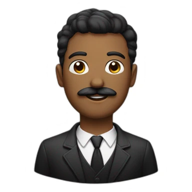 Homme avec une petite moustache noir en carré avec les cheveux noir court sticker