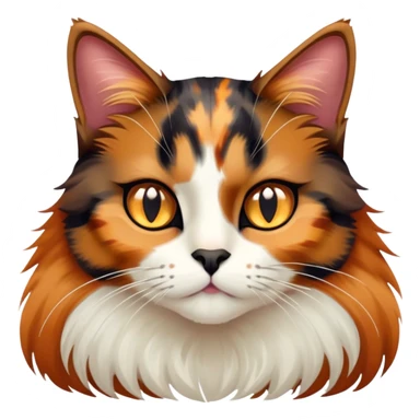 Tortoiseshell cat with long fur sticker