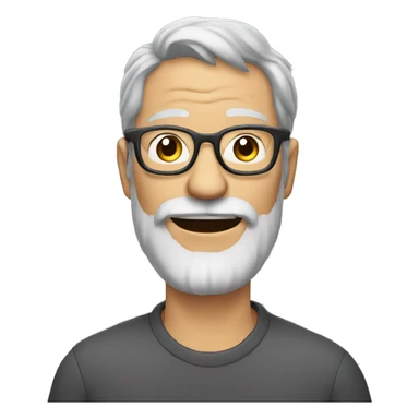 Ugly Mature man with gray hair and beard and glasses sticker