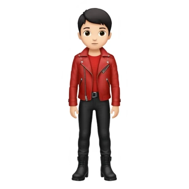 Boy in leather jocket, full body, different color leather jocket, close up sticker