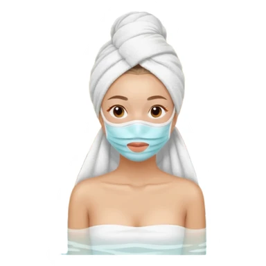 Lady with face mask spa beauty full face relaxing hot sticker