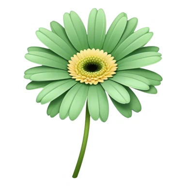 single Soft Green Gerbera Daisy, straight stem sticker