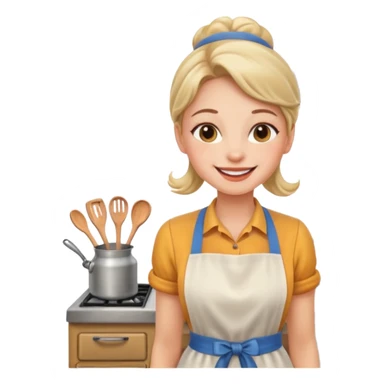 woman near the stove sticker