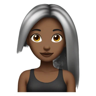 Straight hair Black girl with black/white cat sticker