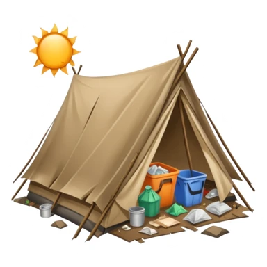 homeless camp icon sticker