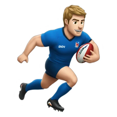 Antoine Dupont playing rugby sticker