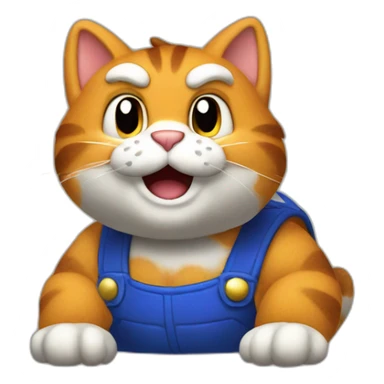 Mario Bros as a cat sticker