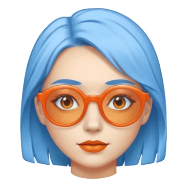 blue skinned orange glassed woman sticker