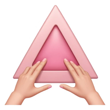 Should be like a simple hand emoji where the hands form an equilateral triangle with the two thumbs forming the top side and then the remaining four fingers on each hands meet at the middle going down. sticker