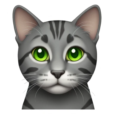 Dark Gray Tabby Cat with Green Eyes sticker