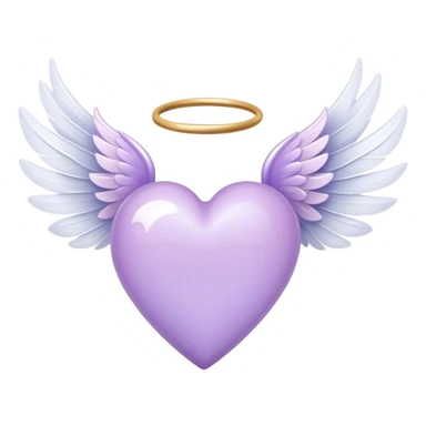 Pastel Purple Heart with white fairy wings sticker