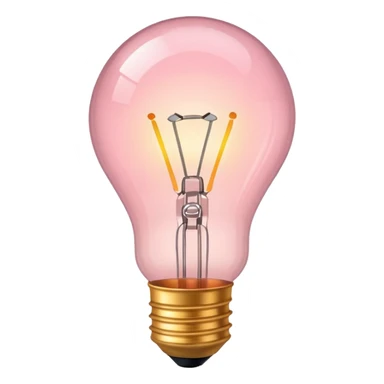 light pink light bulb glowing sticker