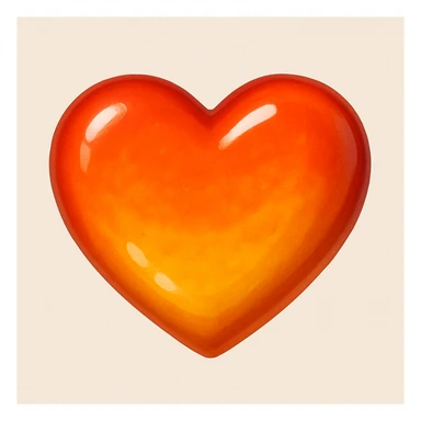 food heart emoji, shiny, with a gradient effect sticker