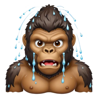 angry gorilla in the shower sticker