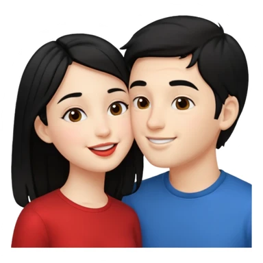 kiss a girl and boy from black hair  sticker