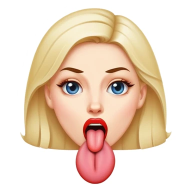 White womens face sticking her tongue out in a sassy way sticker