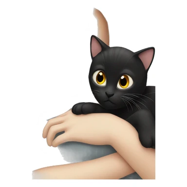 White girl blonde hair sleeping in bed with black kitty sticker