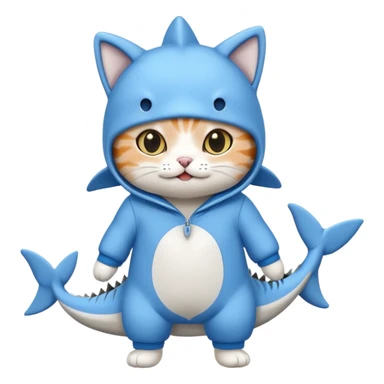 Cat in a shark onesie sticker