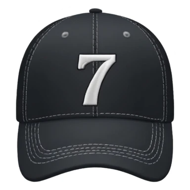 A black cap with 701 on the front  sticker