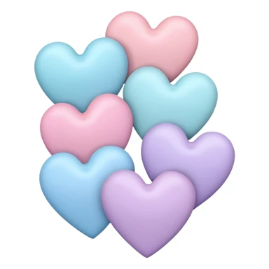 Pastel color hearts sticker